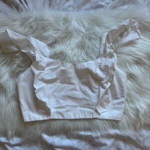 Wilfred White Ruffle Strap Top